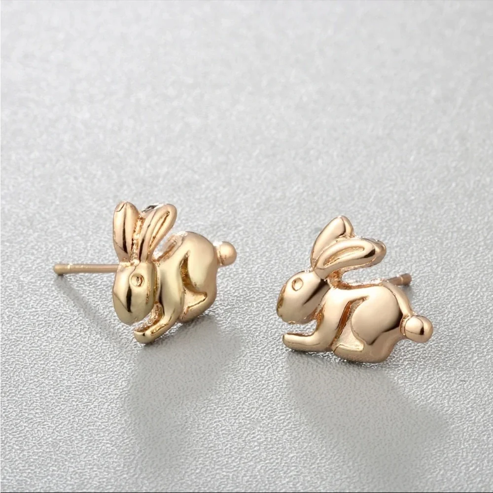 Gold Bunny Rabbit Earrings
